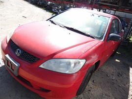 2005 Honda Civic DX Red Coupe 1.7L AT #A24883